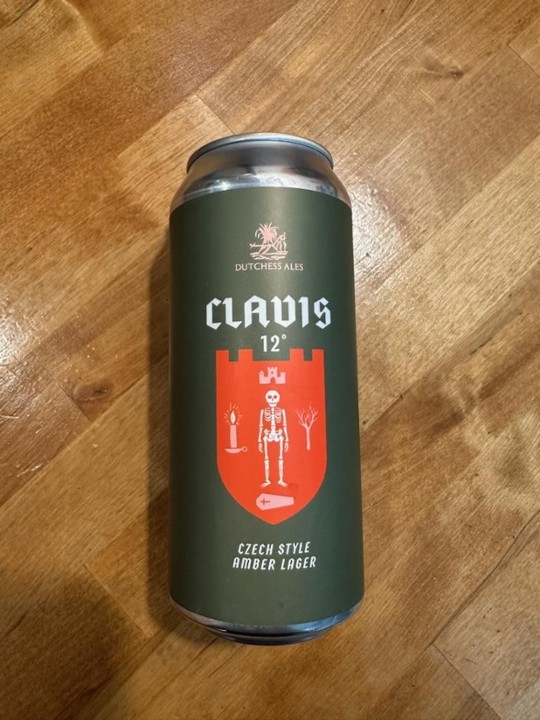 Dutchess Ales Clavis 12 degrees Czech Style Amber Lager 16oz 5% ABV