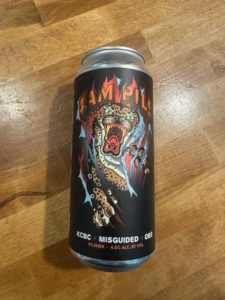 KCBC X Misguided X OBS collaboration-4AM Pilsner 16oz 4% ABV