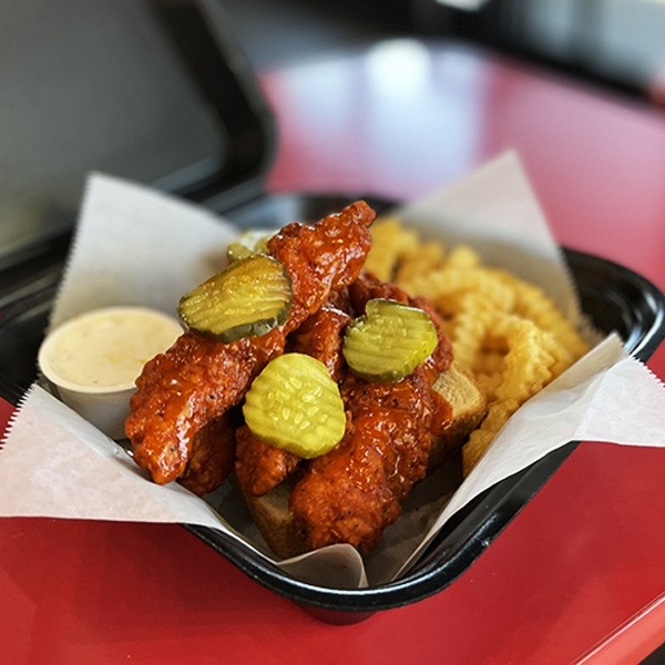 4 Piece Nashville Hot Chicken Tenders Plate