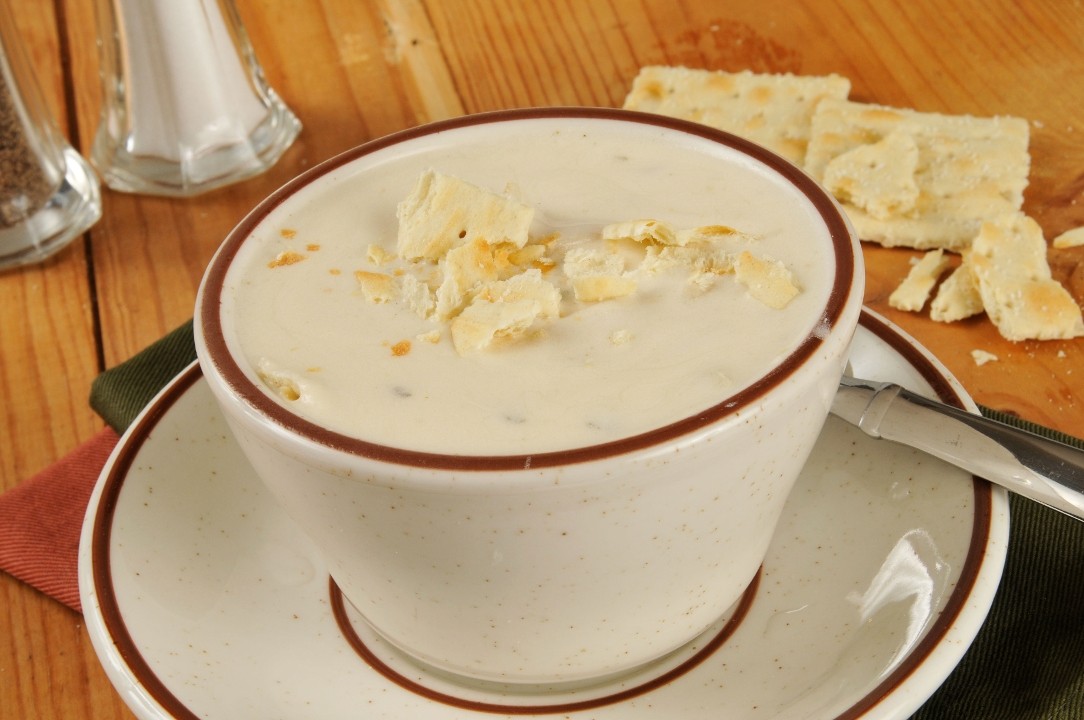 Cup of New England Style Clam Chowder
