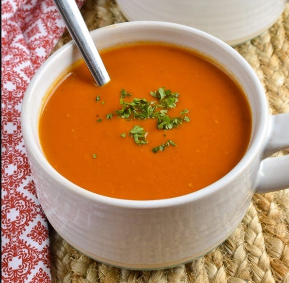 Cup of Tomato Basil Bisque Soup