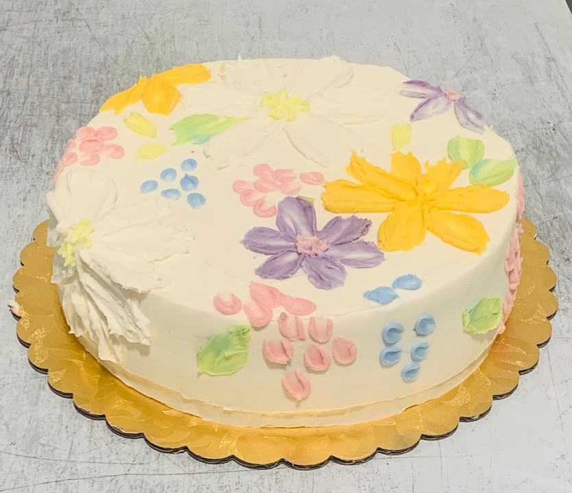 8" Floral Impression Cake