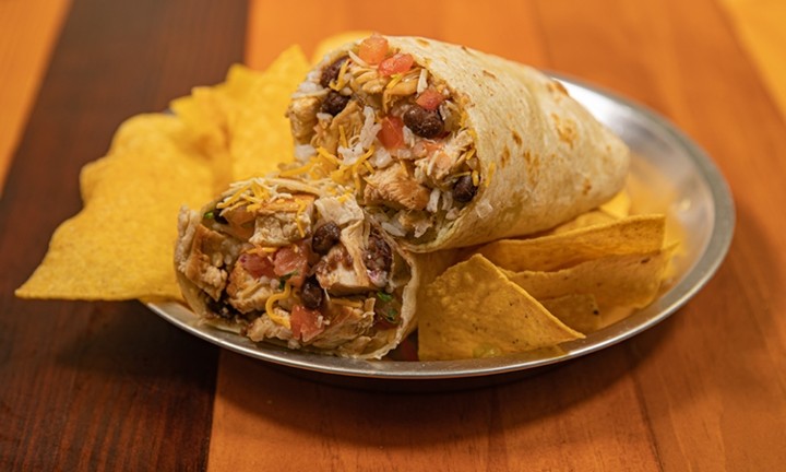 Chicken Burrito (Includes Chips)