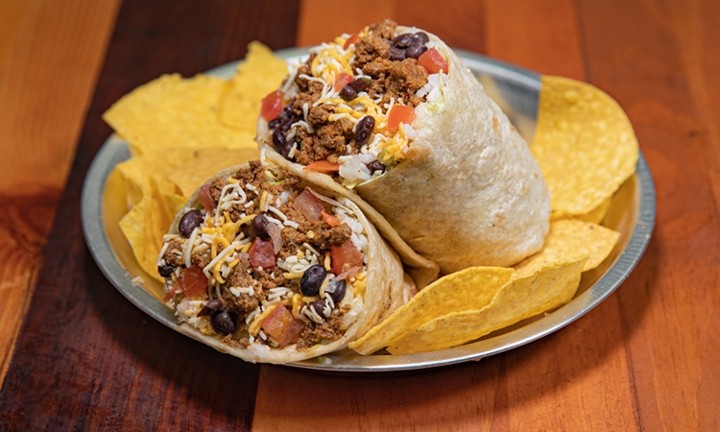Ground Beef Burrito (Includes Chips)