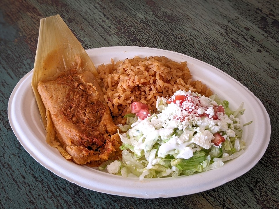 #3 - Single Tamale Plate - Two sides