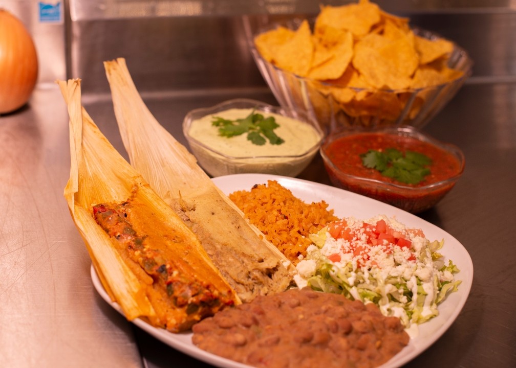 #6 - Two Tamale Plate - Three sides