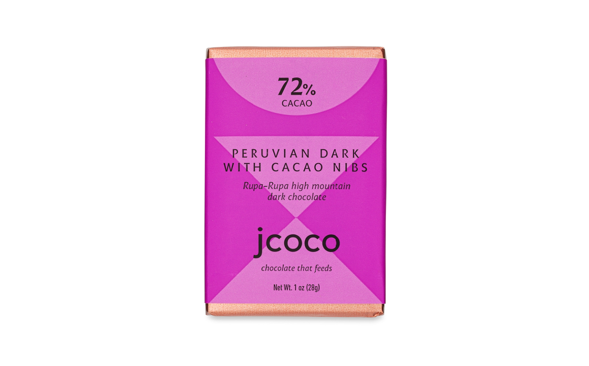 Jcoco - Peruvian Dark w/ Cacao Nibs Bar