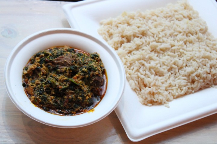 Egusi over Rice (med spice)