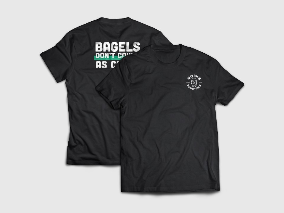 BAGEL DON'T COUNT AS CARBS SHIRT (BLACK)