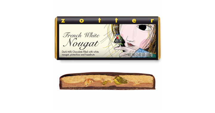 Zotter - French White Nougat Chocolate Bar