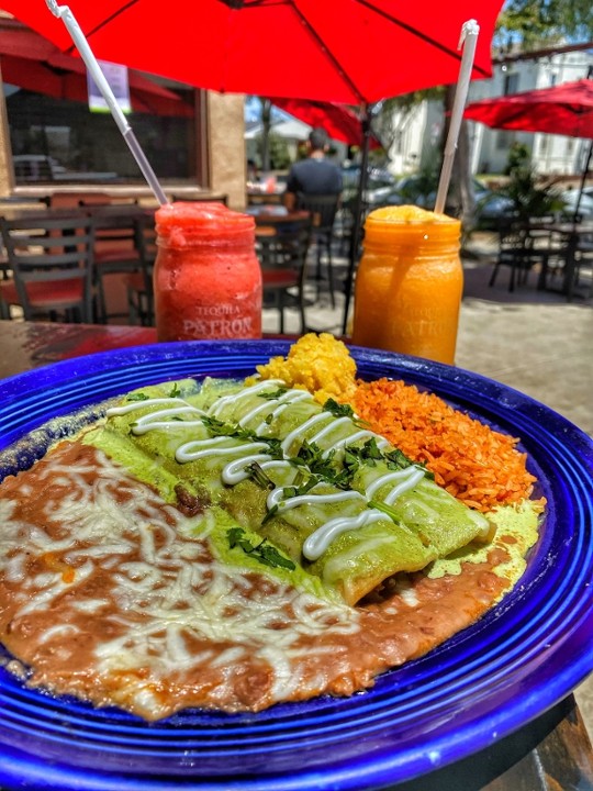 CHICKEN CREAMY CILANTRO ENCHILADAS