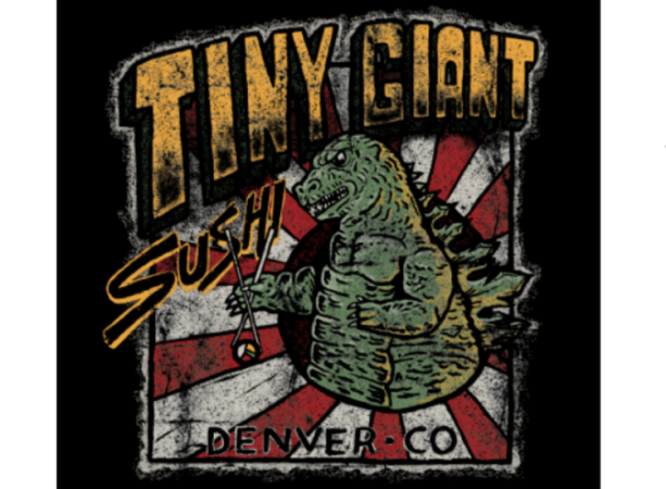 Tiny Giant Sushi Godzilla T-Shirt