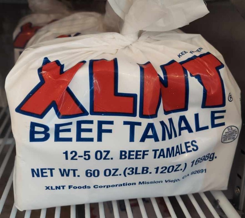 Xlnt bag beef  qty 12 tamales