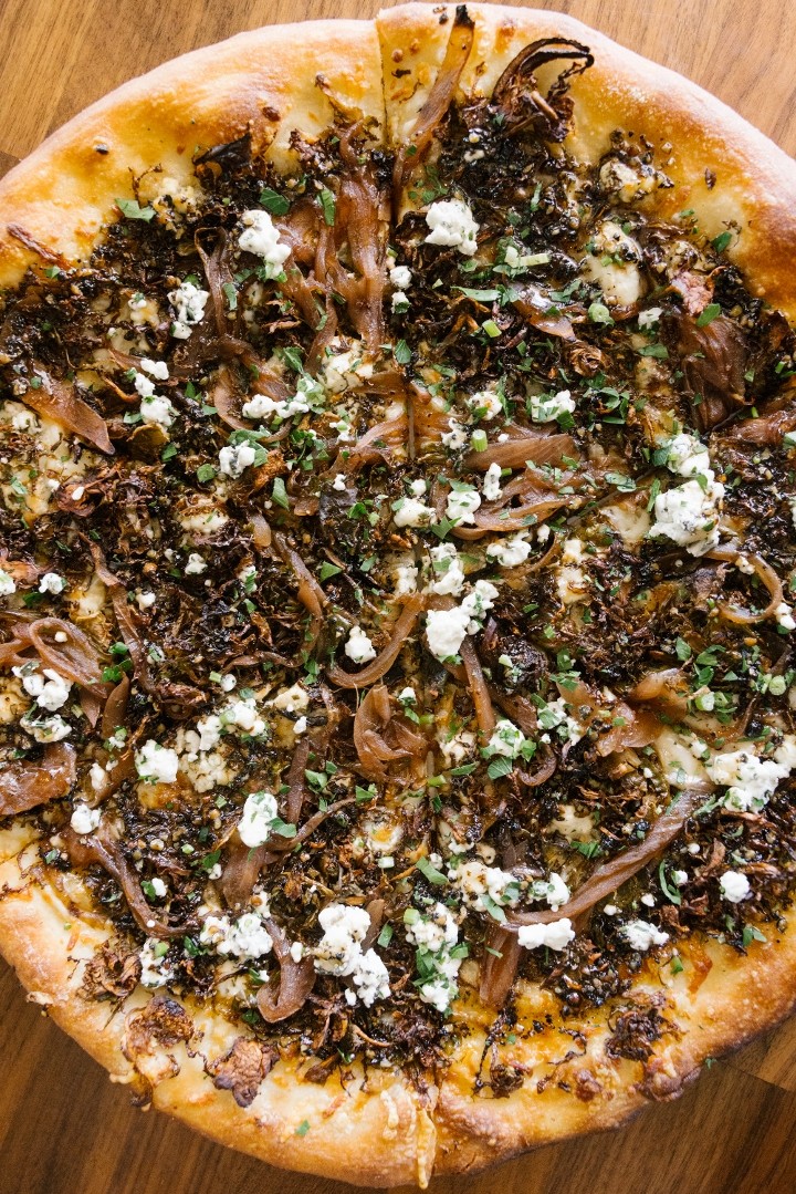 Brussels Sprouts & Goat Cheese Pizza