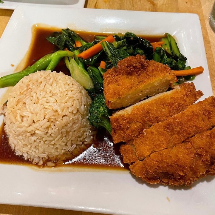 Chinese Broccoli and Crispy Breaded Soy Filet