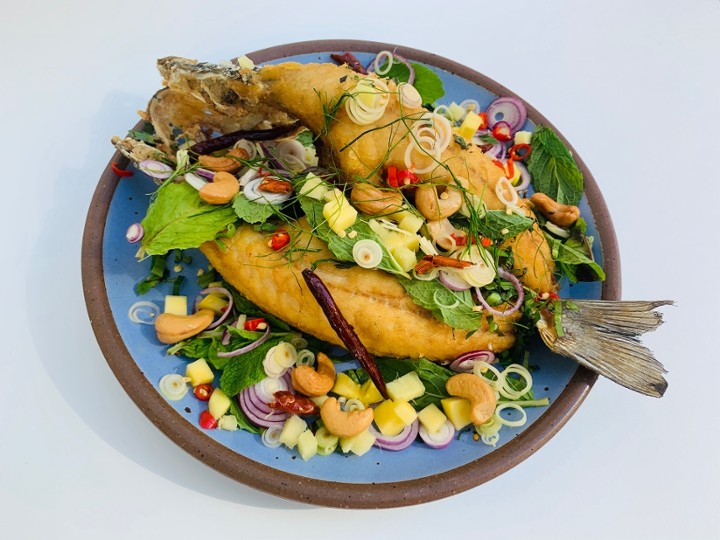 Fried Fish with Thai Garden Herbs