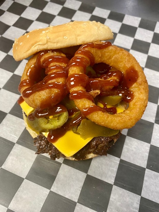 Texas Cheeseburger w/OR,BBQ,JLPNS