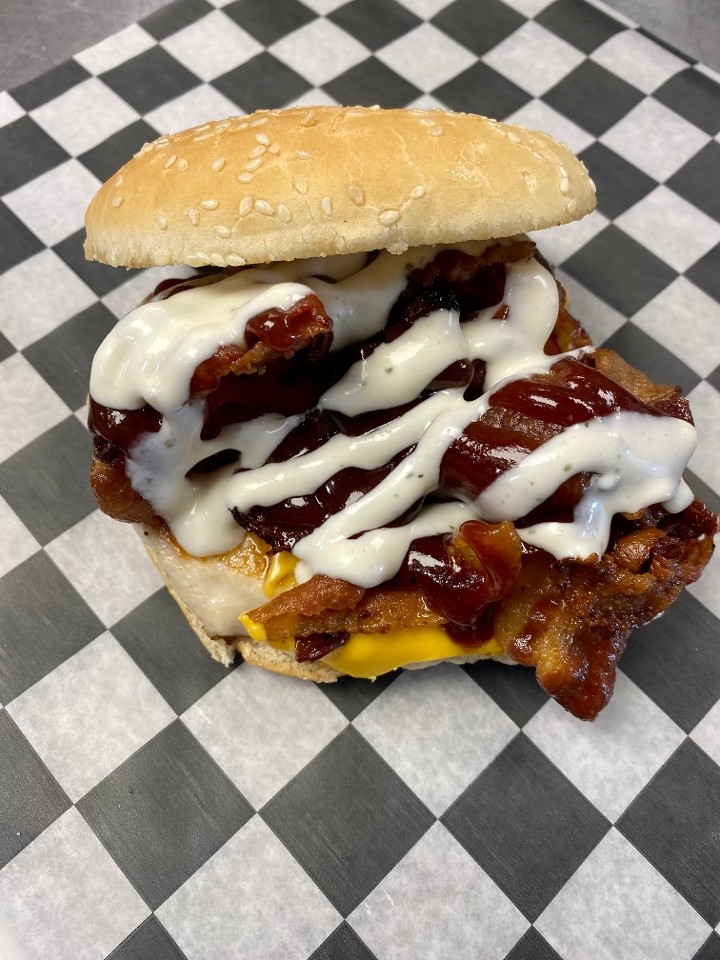 Grill Southern Chicken Club w/BBQ, Ranch, Bacon & Cheese