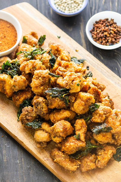 Vegan Chinese Popcorn Chicken & Basil