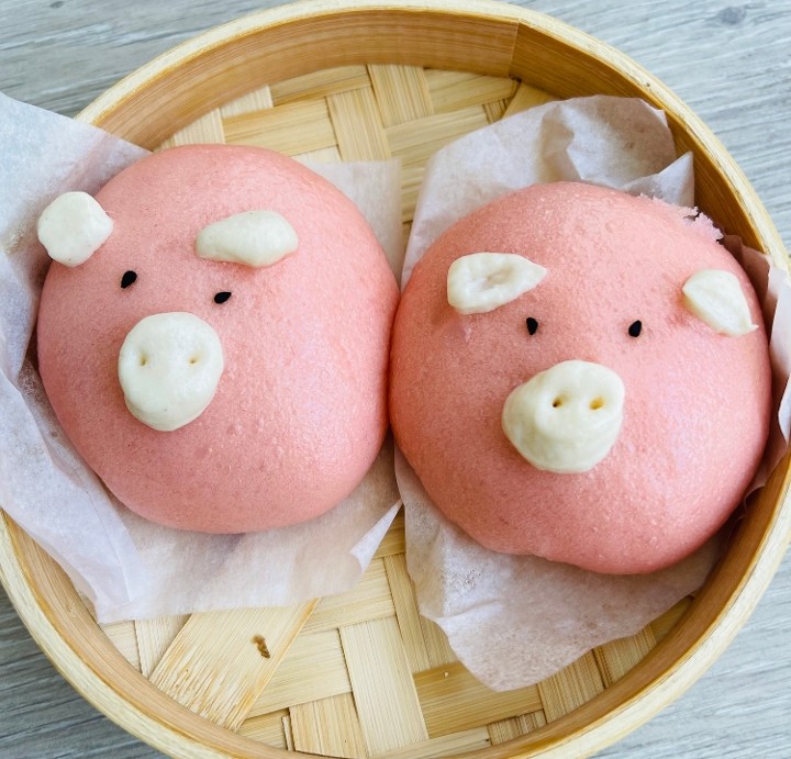 Strawberry Cheesecake Pink Piggy Baos (2 Baos)