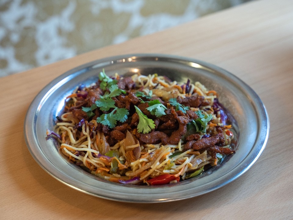 Indo-Chinese Soy Curl Noodles Plate (GF)