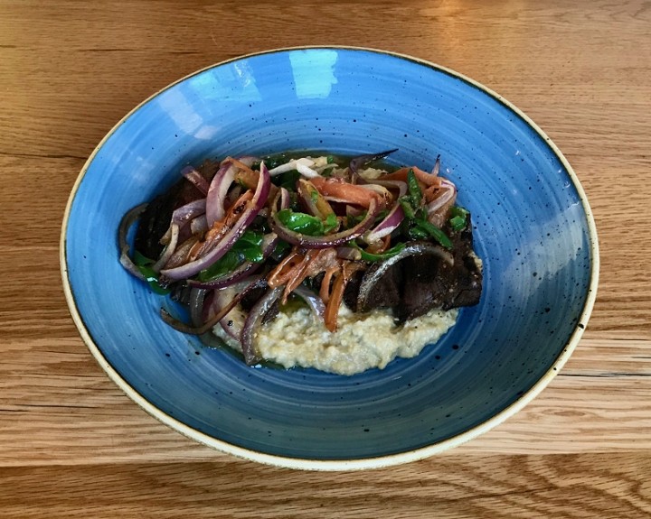Grilled Steak with Grits