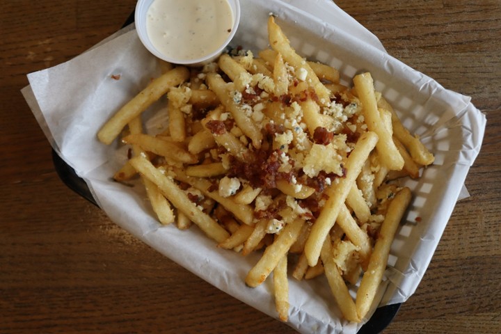 Garlic, Bacon + Blue Cheese Fries