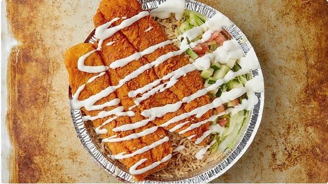 Fried Fish over Rice Platter