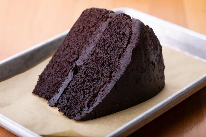 Chocolate on Chocolate Cake Slice