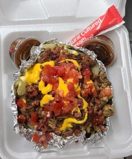 Smoked Triple Meat Baked Potato