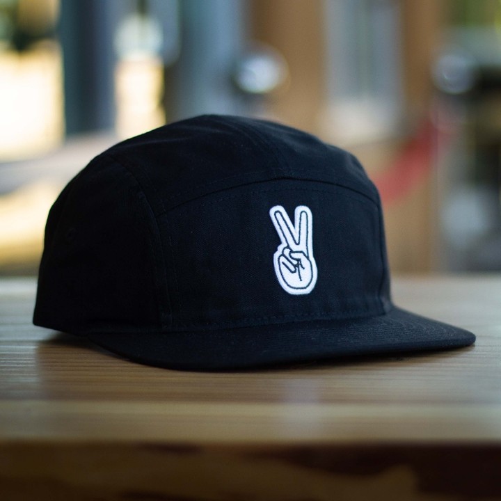 Peace Armi 5- Panel Camper Hat (Black)