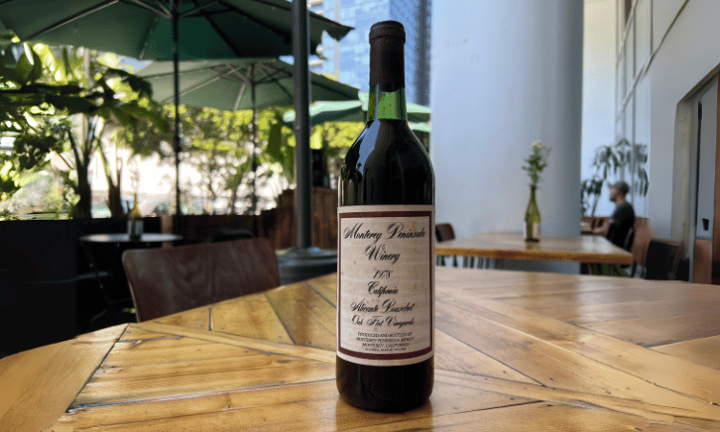 1978 Monterey Peninsula Winery Alicante Bouschet, 750 mL Red Wine Bottle (14.4% ABV)