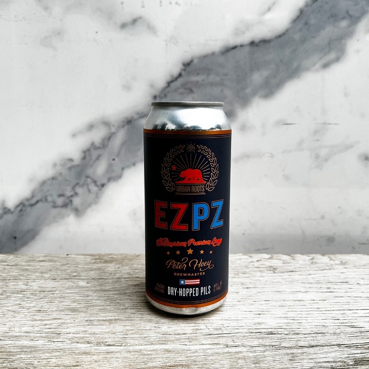 Urban Roots EZPZ Pilsner, 16oz Beer Can (5% ABV)