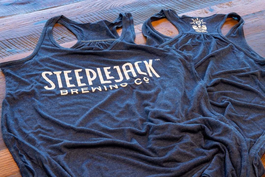 Women's Heather Blue Flowy Racerback Tank