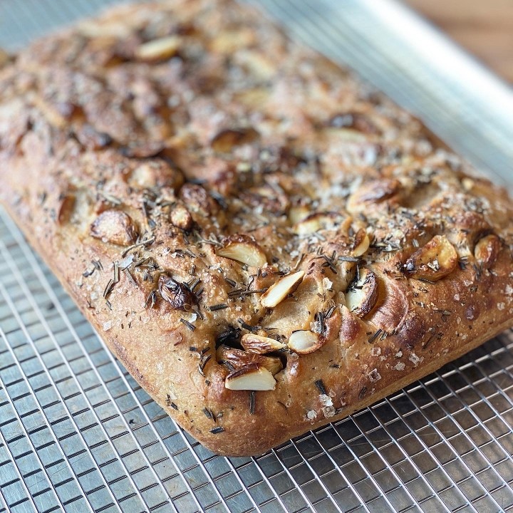 Focaccia, Garlic + Rosemary (VG)