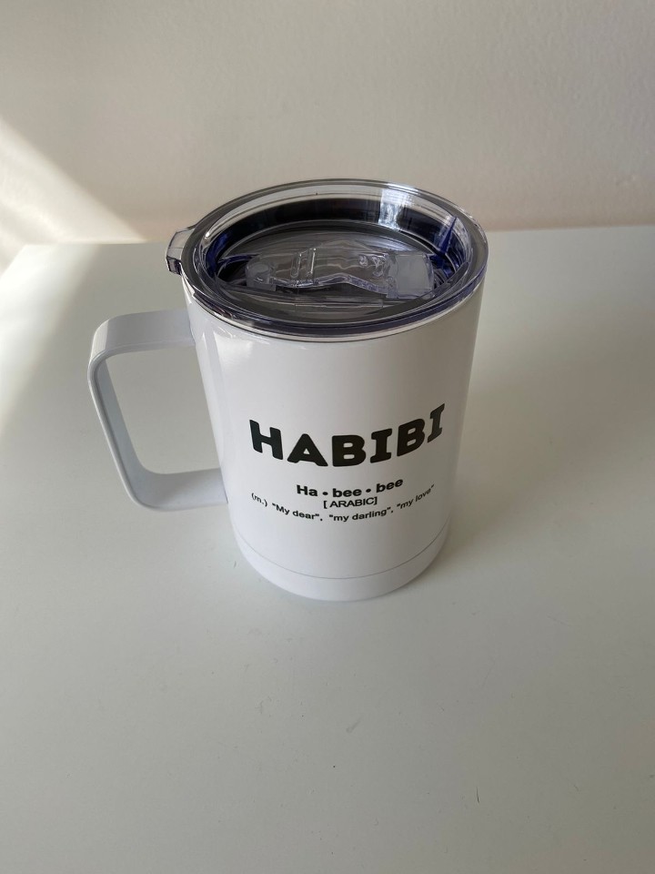 Habibi travel mug with lid