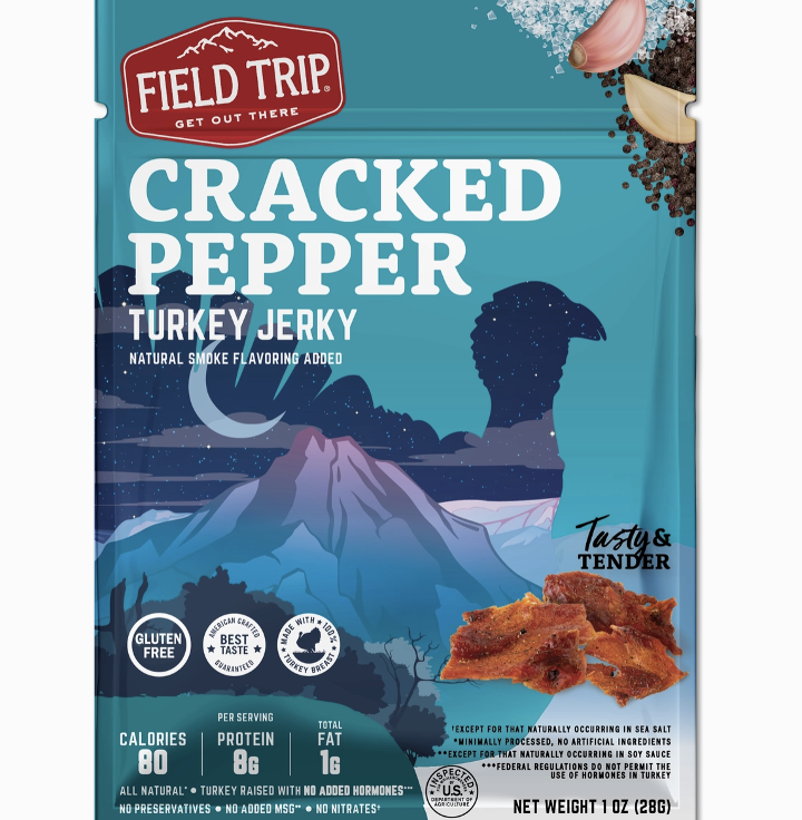 Field Trip Jerky - Cracked Pepper Turkey Jerky 1 oz.