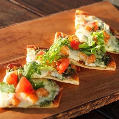 SHRIMP & PESTO FLATBREAD