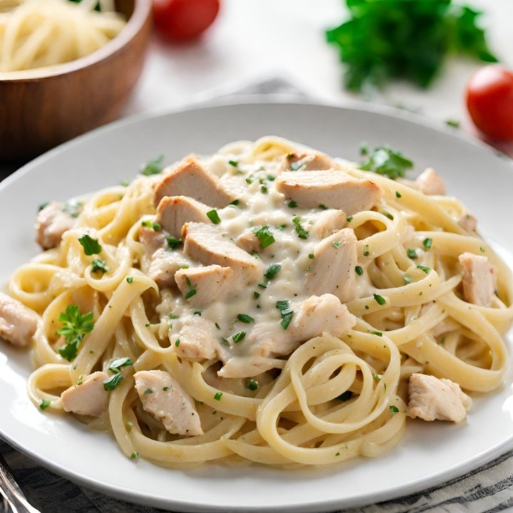 Fettuccine with Alfredo & Chicken