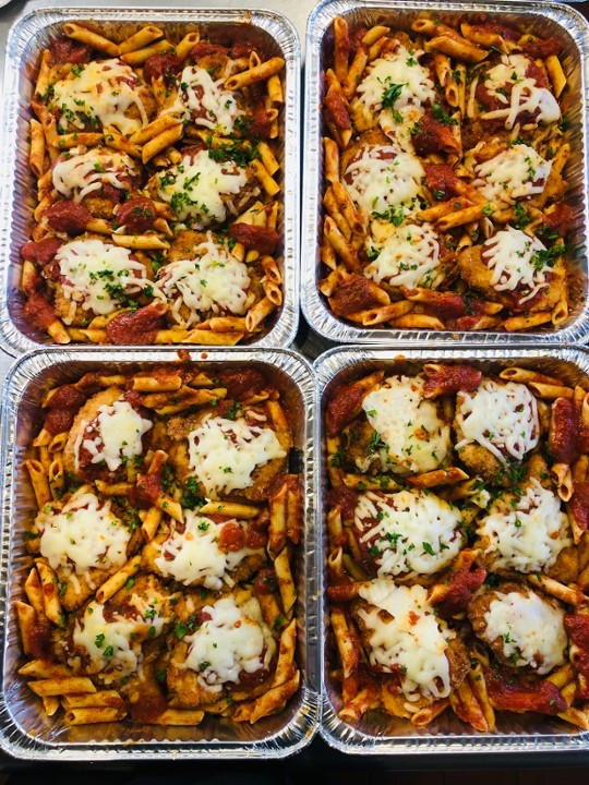 Chicken Parmesan w/ Ziti Family Pan 4LB (serves 4-5)