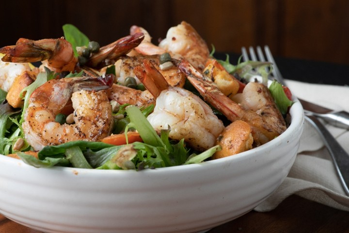 Shrimp Over House Salad