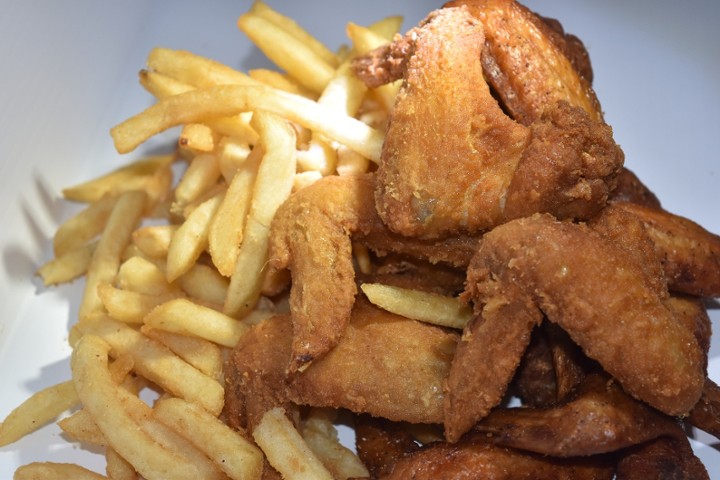 4PC WHOLE WINGS + (w/Fries& soda)