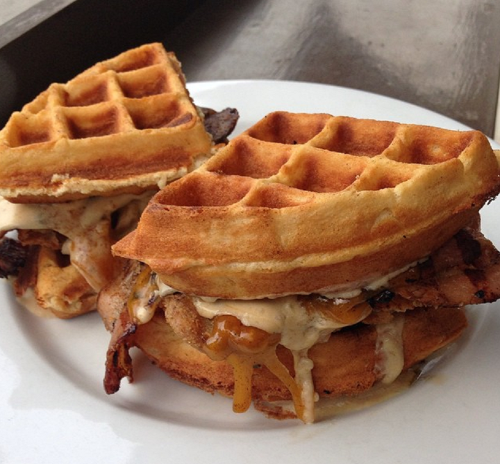 Fried Chicken Waffle Sandwich