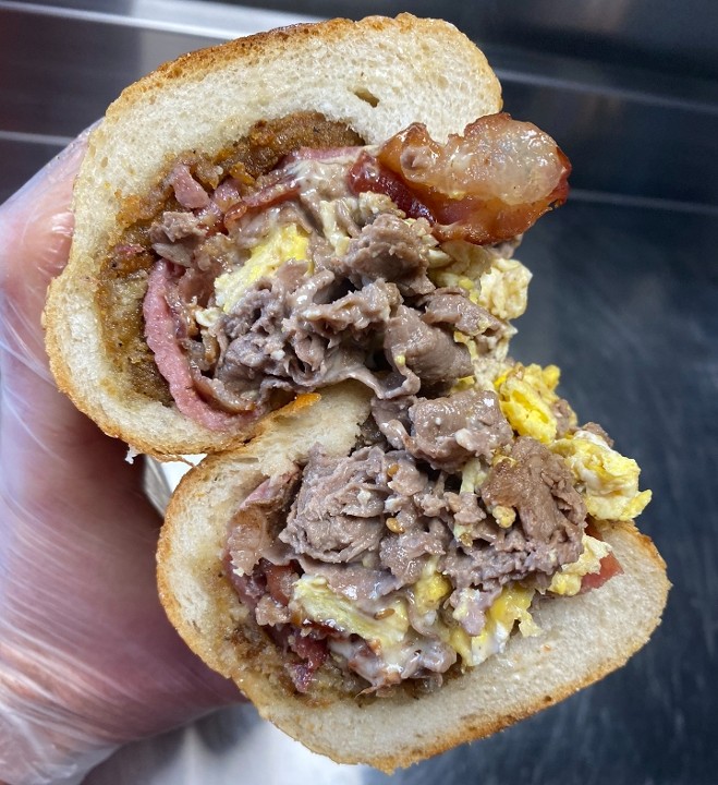 12" Classic Delco Dagger (Steak, Bacon, Scrapple, Sausage, Egg, Cheese)