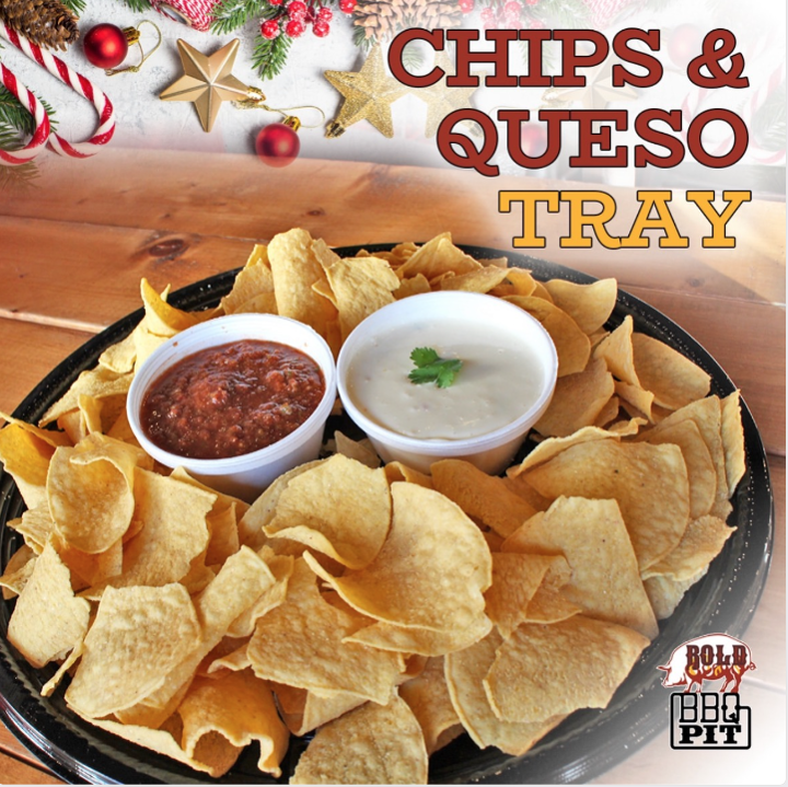 CHIPS WITH QUESO & SALSA TRAY (4-6 ppl)
