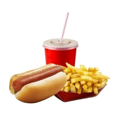 HOT DOG, FRIES AND DRINK
