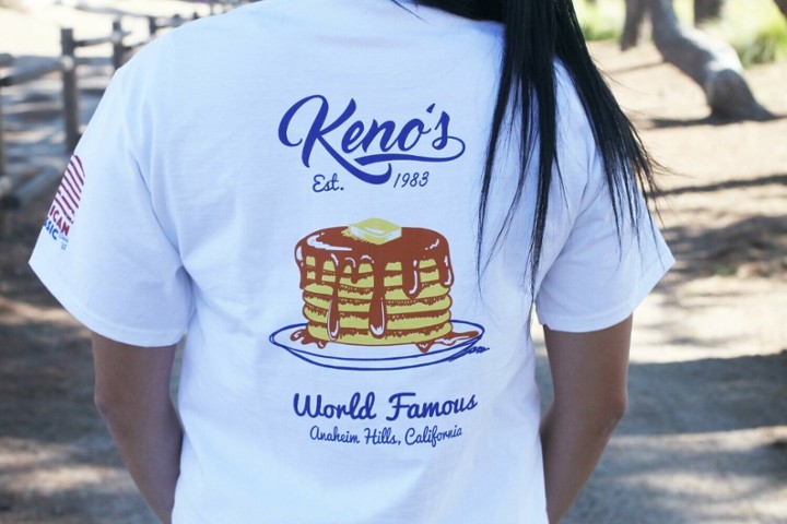 Keno's Classic Pancake Stack Cotton T-shirt (White)