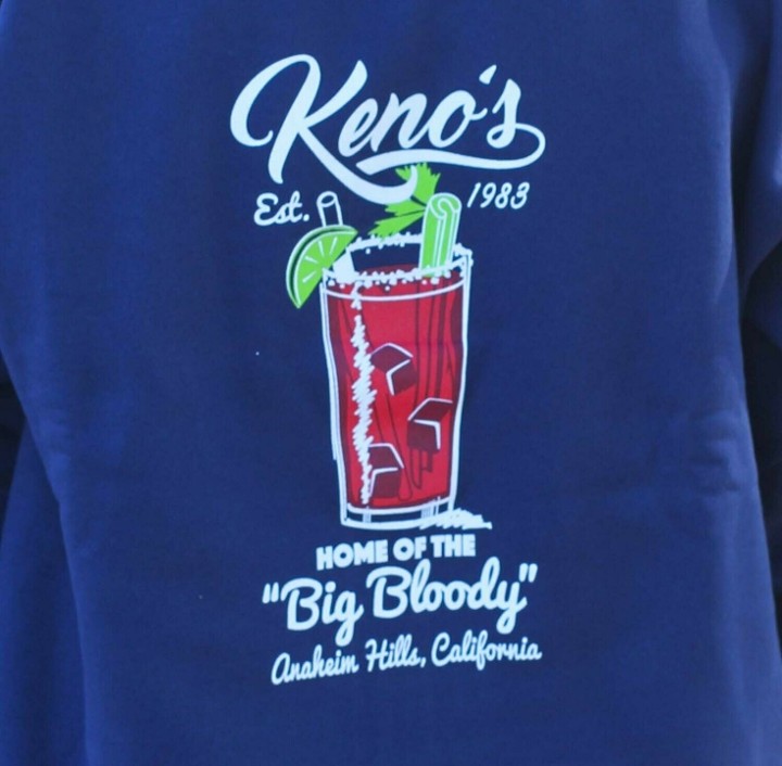 Keno's "Home of the Big Bloody" Pull Over Sweatshirt (Blue)