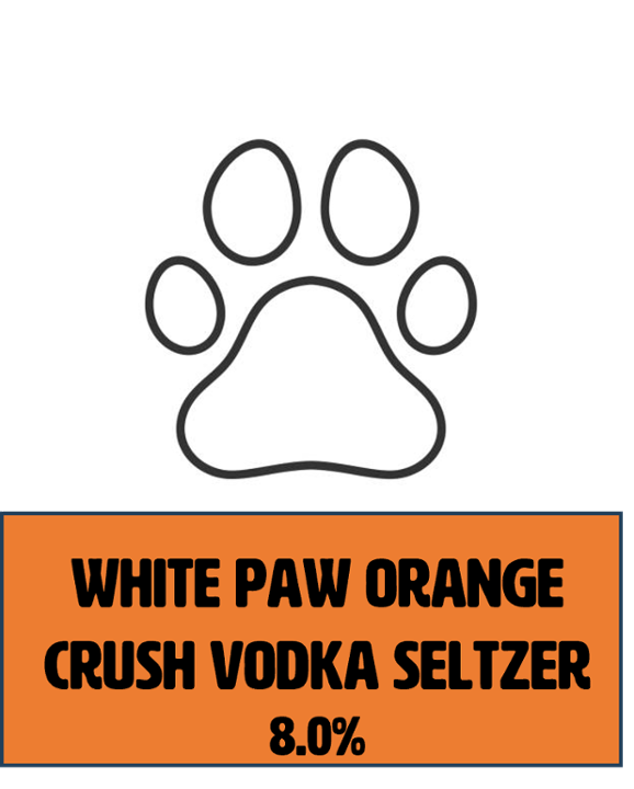 White Paw Orange Crush Hard Seltzer 32oz Crowler Can