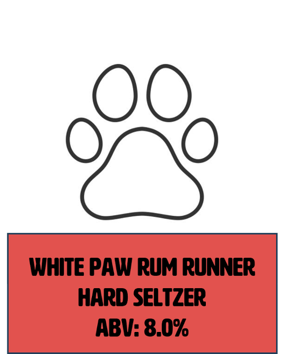 White Paw Rum Runner Hard Seltzer 32oz Crowler Can